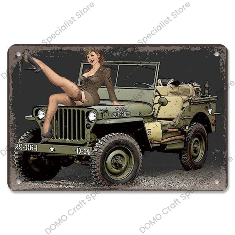 Vintage Car Poster Metal Tin Signs Sexy Girls Classic Car Retro Metal Plate Wall Decor Garage Club Pub Man Cave