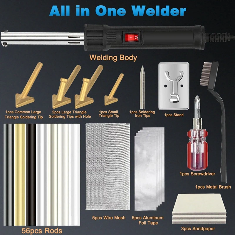 150W 3-In-1 Plastic Welder, Plastic Welding Kit,Soldering Tips Plastic Welder Kit For DIY, Bumper Kayak Repairs