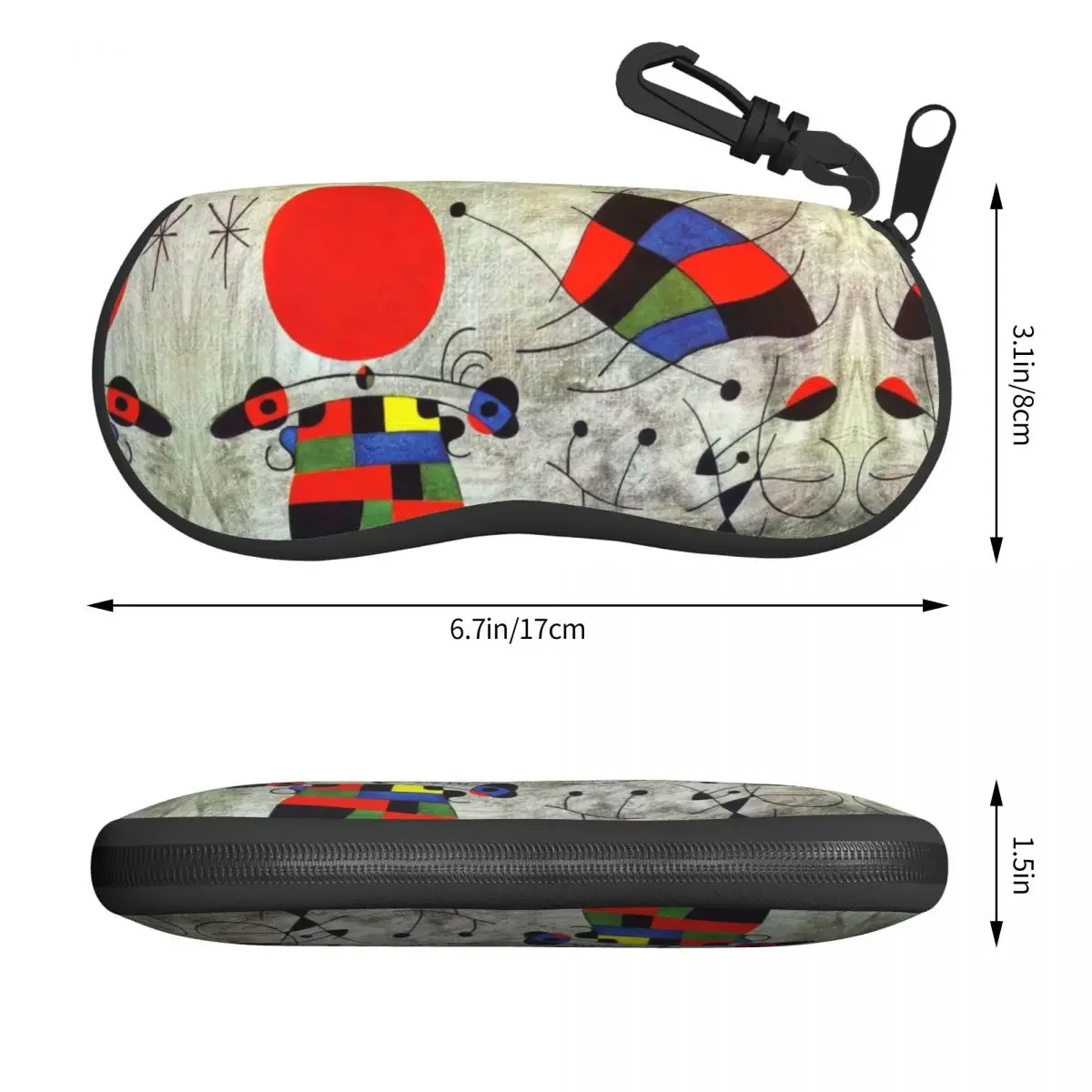 The Smile With Flaming Wings Shell Eyeglasses Case Women Men Cool Joan Miro Abstract Art Glasses Case Sunglasses Box Pouch