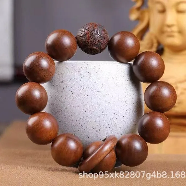 雷撃ナツメ材-20mm-木製-108玉-念珠ブレスレット-男女兼用-セーターペンダント