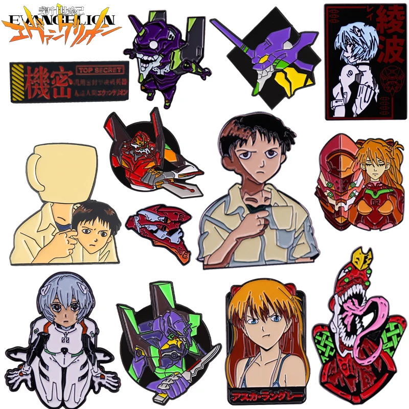 EVANGELION 에나멜 핀 EVA 브로치, 애니메이션 가방 의류, 만화 라펠 모자 배지, 00 01 02 로봇 만화 쥬얼리 선물 