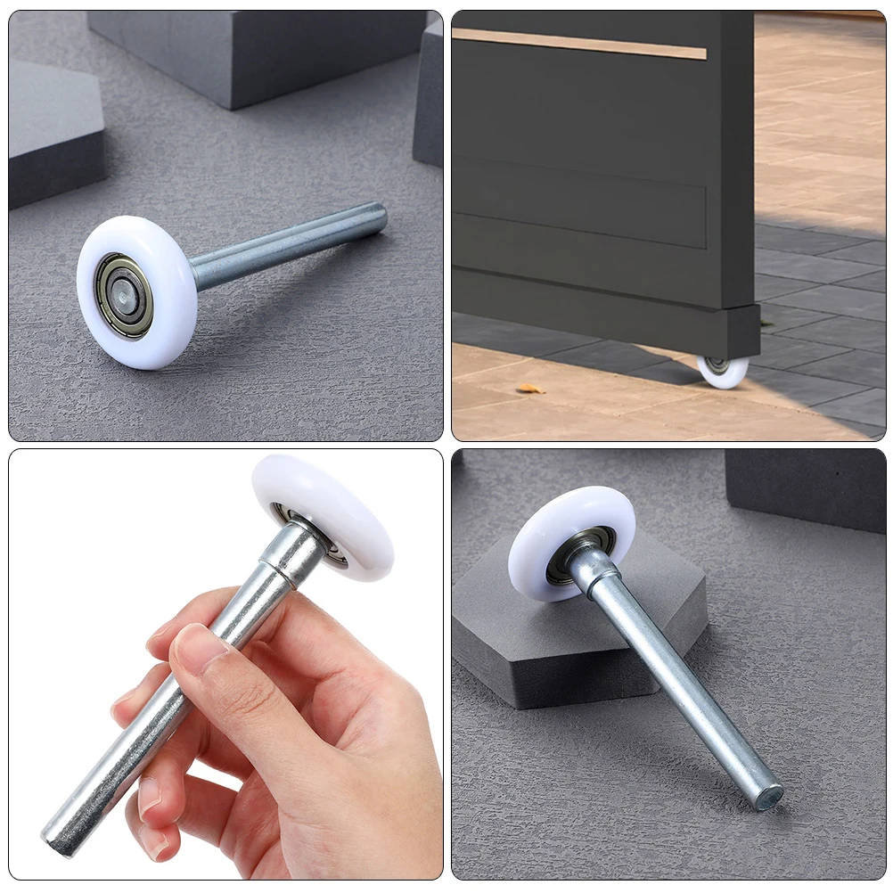 

2pcs Nylon Garage Door Roller Replacement Runner Wheel With Stem White Durable Smooth Pulley For 7Ft Residential