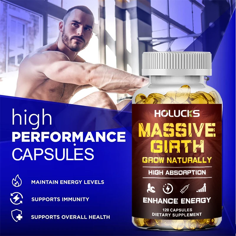 Men's Health Capsules, with Ashwagandha, Tribulus Terrestris, for Vitality, Strength, Endurance, Performance, Daily Immune