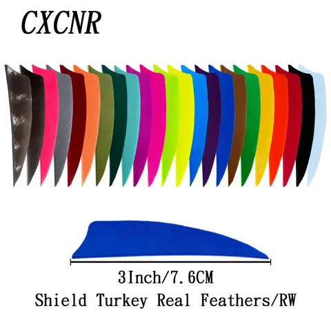 50Pcs 3Inch Shield RW Real Turkey Feathers DIY Arrow Fletching for Recurve Compound Traditional Bow Hunting