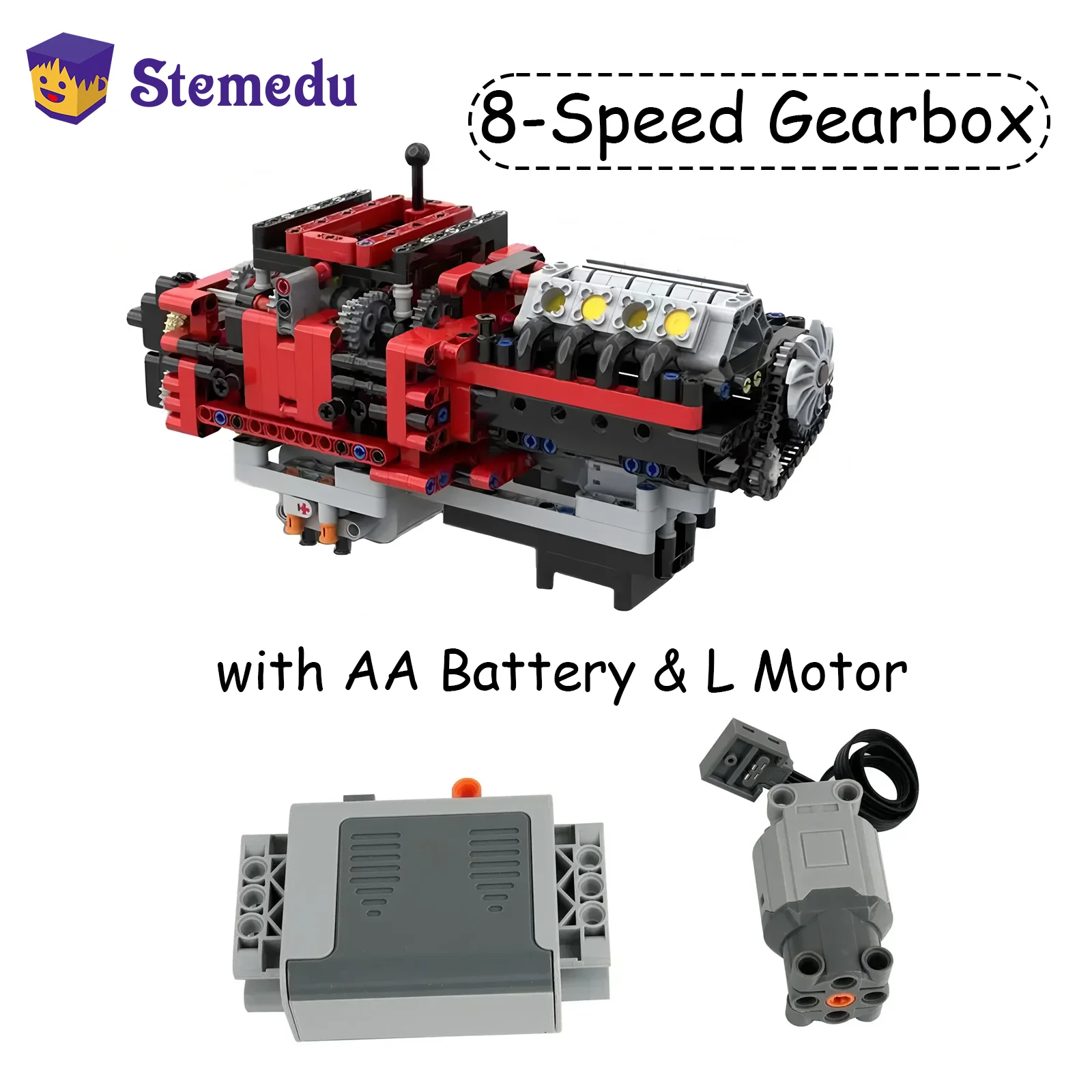 777 Uds MOC 79482 juego de bloques de construcción de caja de cambios de 8 velocidades con Motor L, Compatible con Legoeds, juguetes educativos STEM regalo para niños
