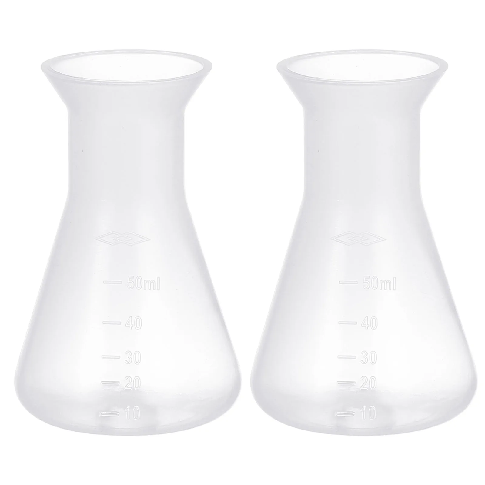 5Pcs Transparent Science Flask Plastic Flask for Laboratory Accurate Scale Line No Bubbles Burrs Chemical Experiment Supply