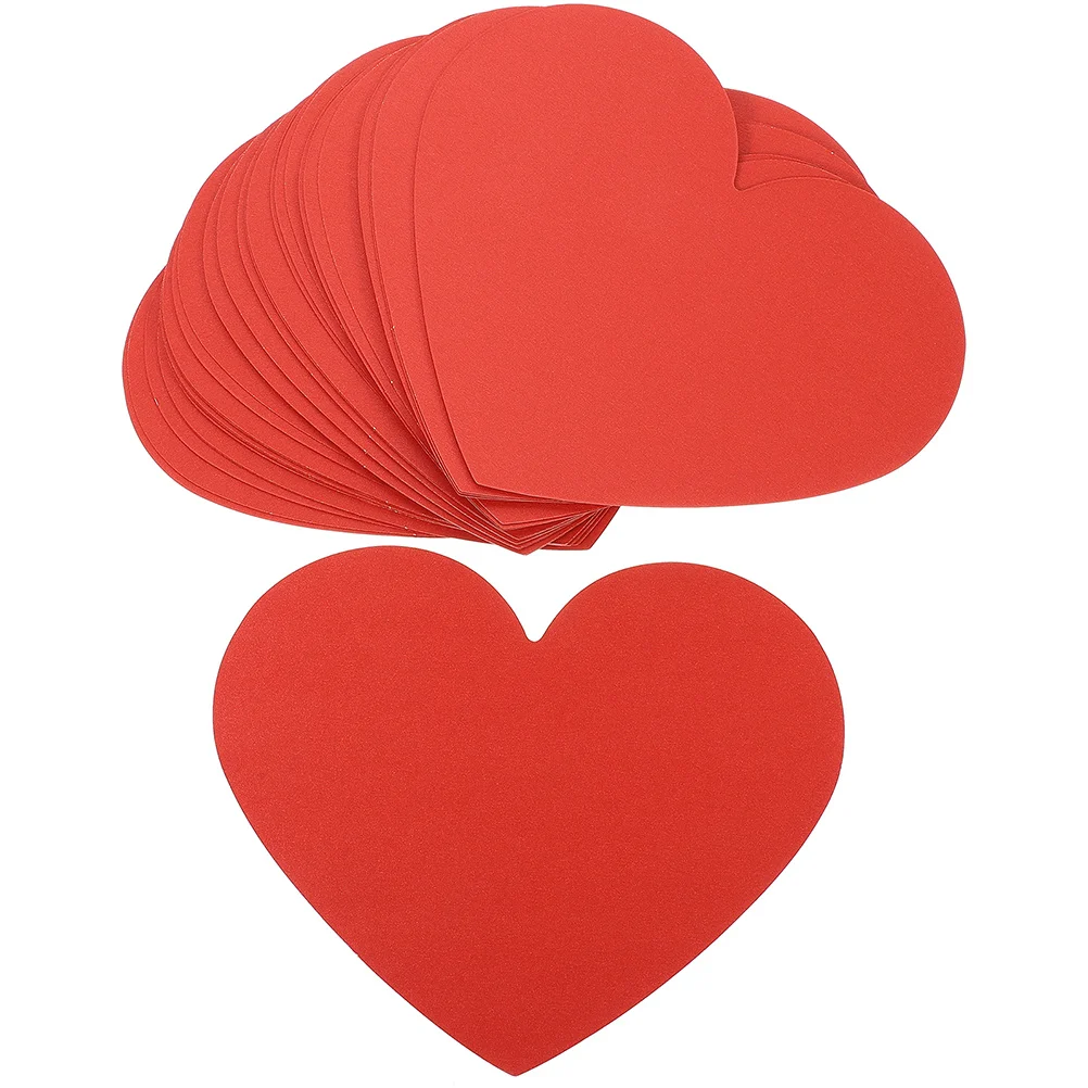 100 Pcs Love Card Paper Heart Shape Gift Cards for Tags Shaped Valentine Papers Pearl Red