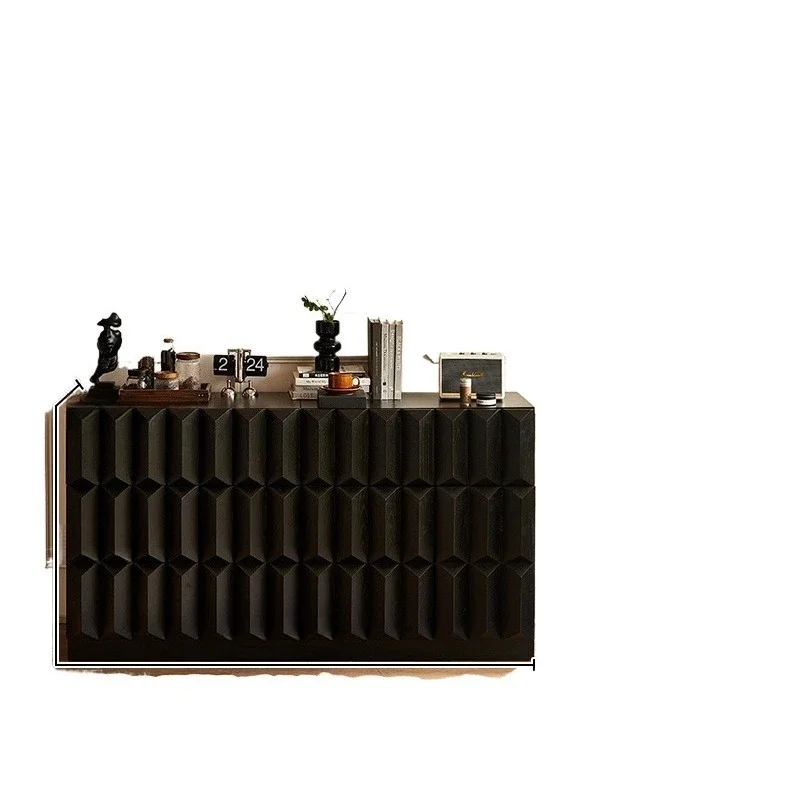 

French medieval entrance cabinet, niche designer high-end ash wood dining side cabinet