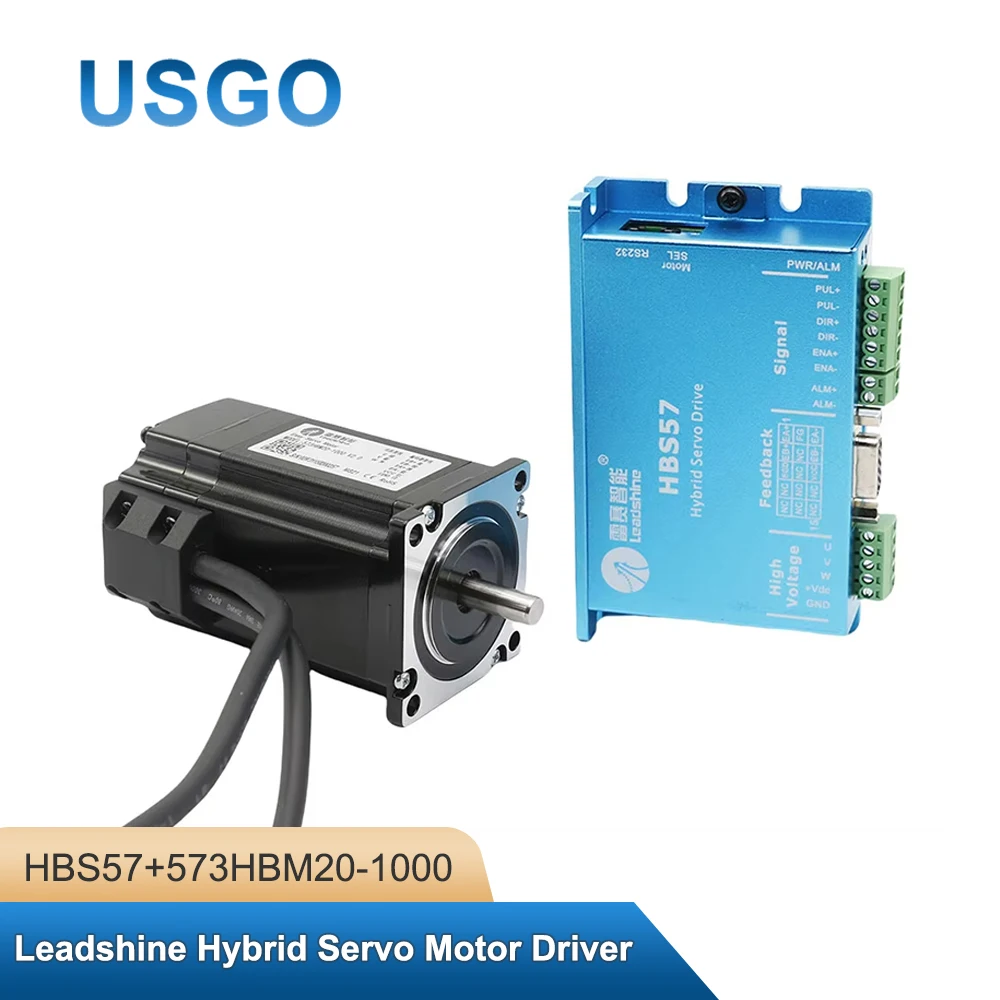 USGO Leadshine Hybrid Servo Motor Driver HBS57+573HBM20-1000 HBS507 nema23 3 Phase Hybrid Servo Closed Loop