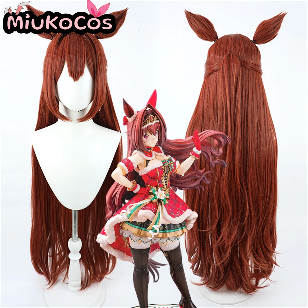 EN STOCK ьレト Daiwa Scarlet Navidad Cosplay Peluca Orejas y Cola MiukoCosplay Juego Umamusume: Pretty Derby Cosplay