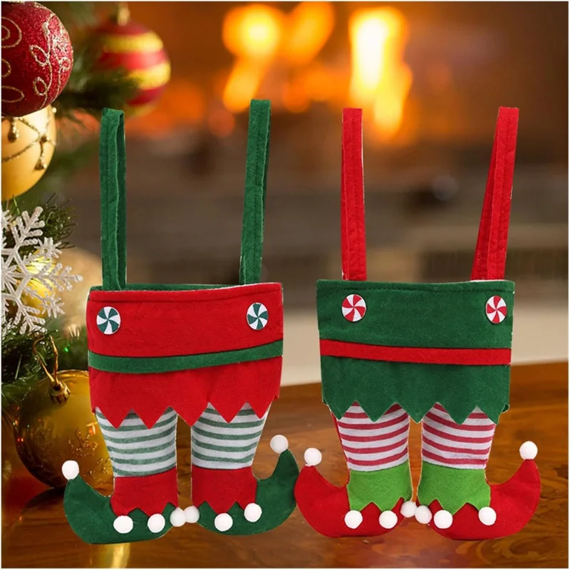 Weihnachtsstrumpf-Geschenktüte, Feiertagsdekorationen, hängende Weihnachtsdekoration, Weihnachtsmann-Süßigkeitentüte, festliche Dekoration