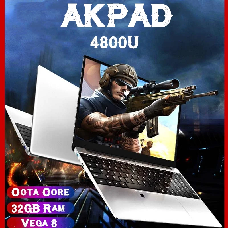 AKPAD-Ordinateur portable de jeu, R7 4800U, Max Ram, 32 Go Rom, 2 To, SSD, Métal, 5G Wifi, Bluetooth, AMD, Ryzen 7 4800U, Windows 10, 11 Pro, IPS