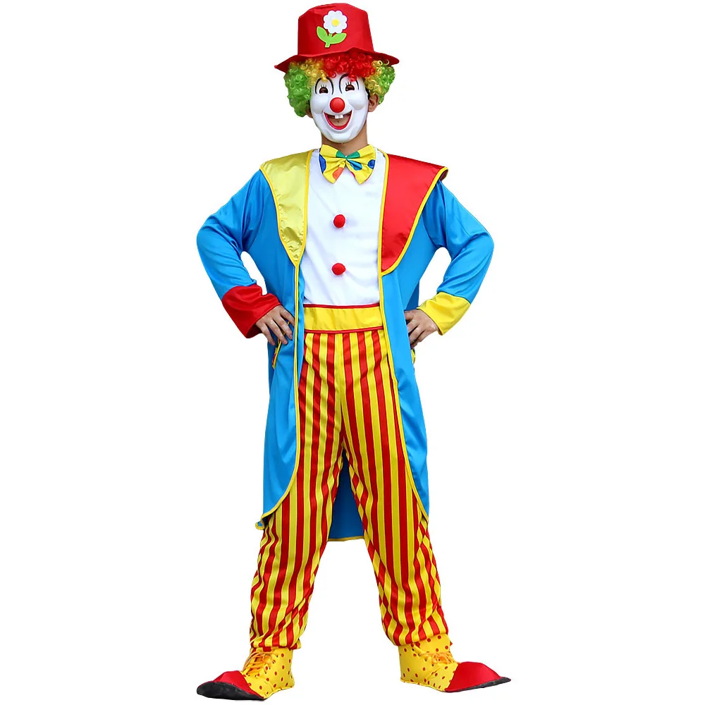 Carnival  Circus Clown Cosplay Tuxedo Costume Funny Clown Costume Set Suitable for Circus Theme Party, Birthday Party