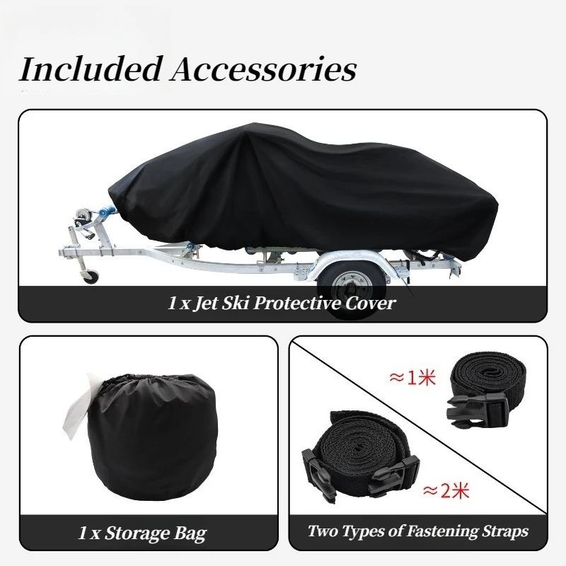 Jet Ski Cover Waterproof Sun Protection Dustproof Heat Insulation Trailerable Yacht Protective Cover Jet Ski Storage Cover