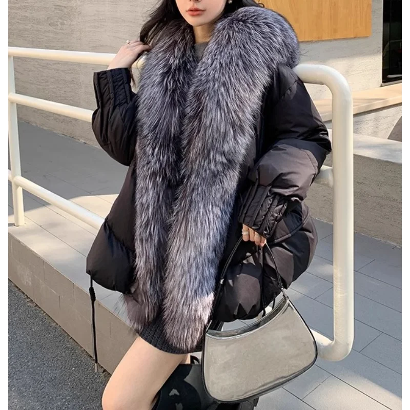 Winter Coat Female 90 Goose Down Parka Coats Hair Collar Detachable Outerwears Warm Fashion Elegant New in Coats