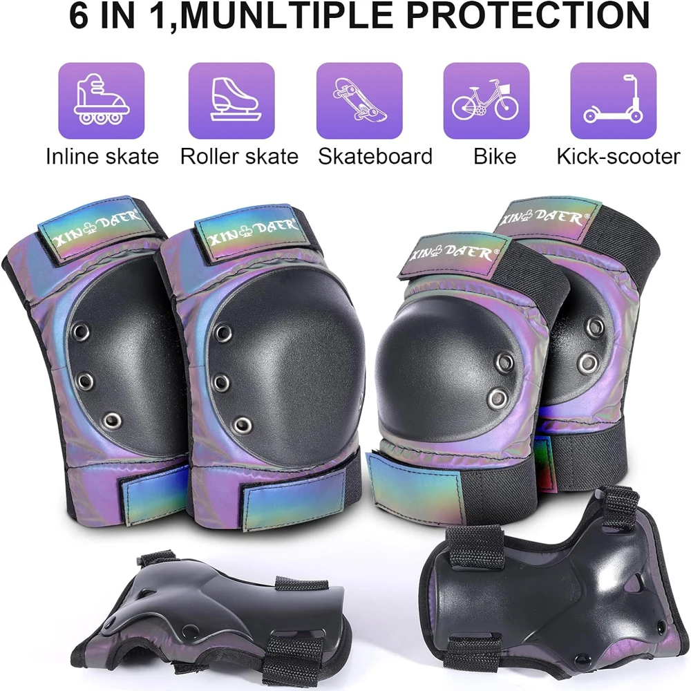 Skating Protective Gear Adult,Skate Pads Knee & Elbow Pads with Wrist Guards for Roller Skating,Skateboard,Skateboarding,Scooter