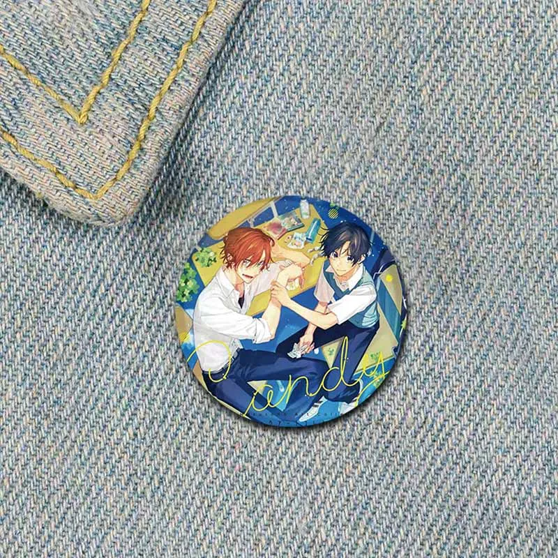 58mm Lapel Pins Anime Brooch Round Manga SASAKI and MIYANO Brooches for Women Backpack Clothes Enamel Pin Cartoon Cosplay Badges