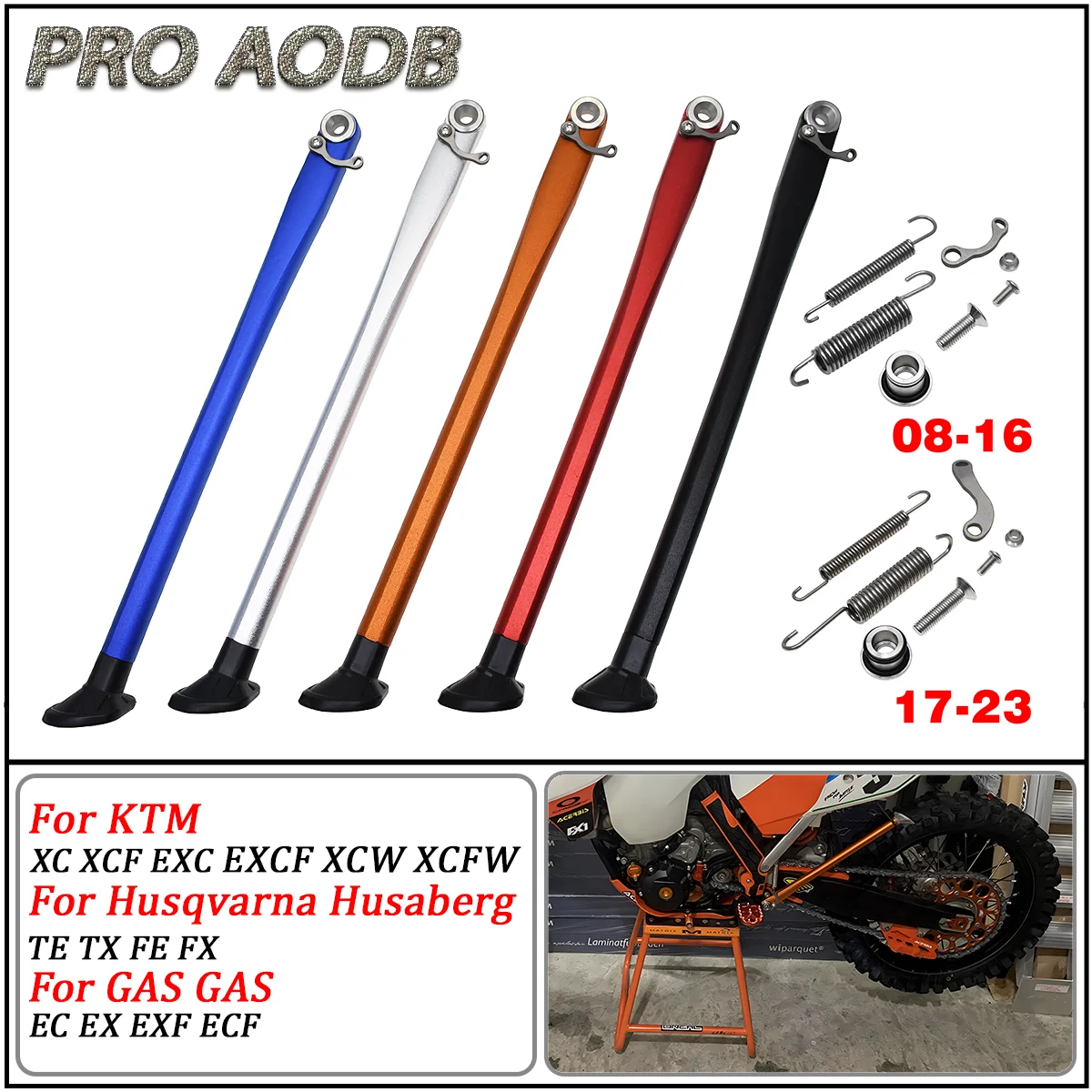 Motorcycle Kickstand Side Stand For KTM 125 250 350 400 450 500 EXC EXCF XC XCW XCF XCFW TPI SIX DAYS 2017-2023 Husqvarna GasGas