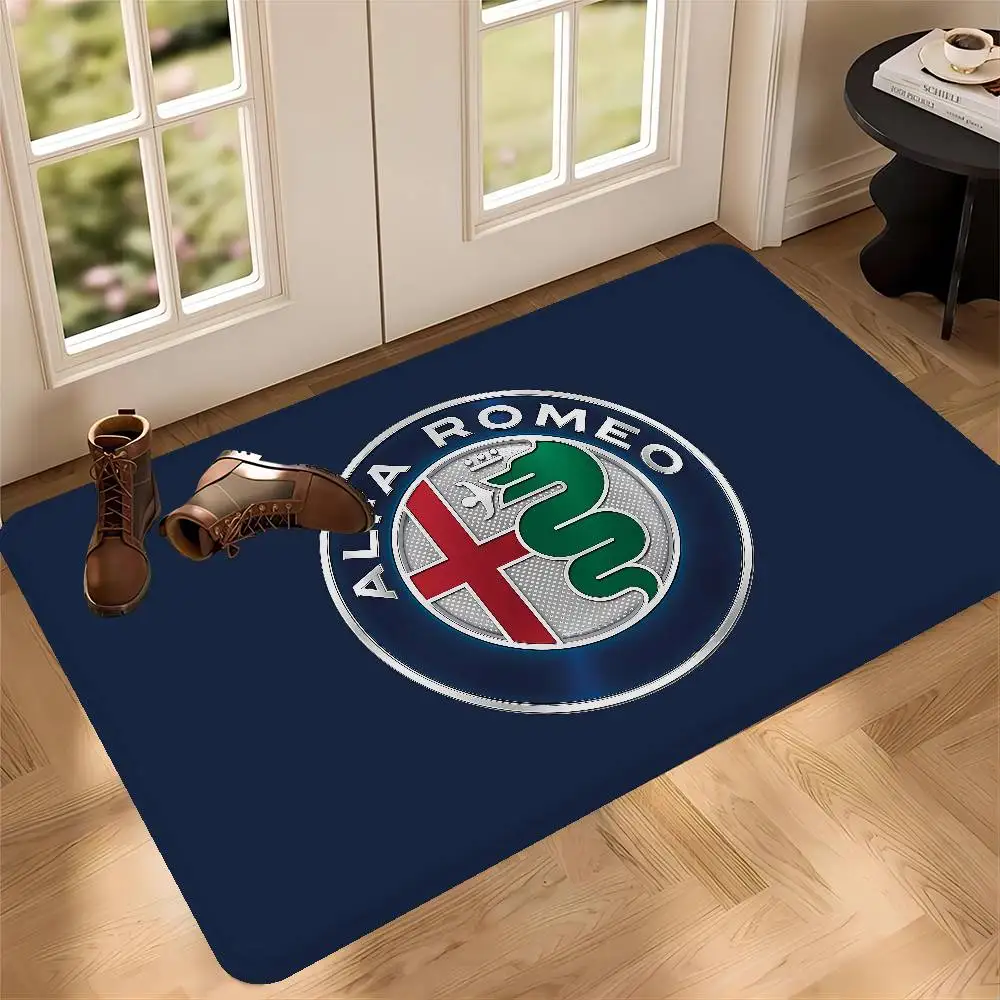 Car Brand A-Alfa R-Romeo Hallway Carpet Retro Multiple Choice Living Room Kitchen Rug Non-Slip Welcome Rug