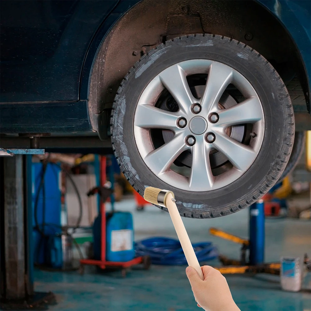 

3pcs Tire Repair Tools Applicator Wheel Brush Lubricant Grease Paint Trim Brushes Car Furniture Wood Handle Stain Edge Tool