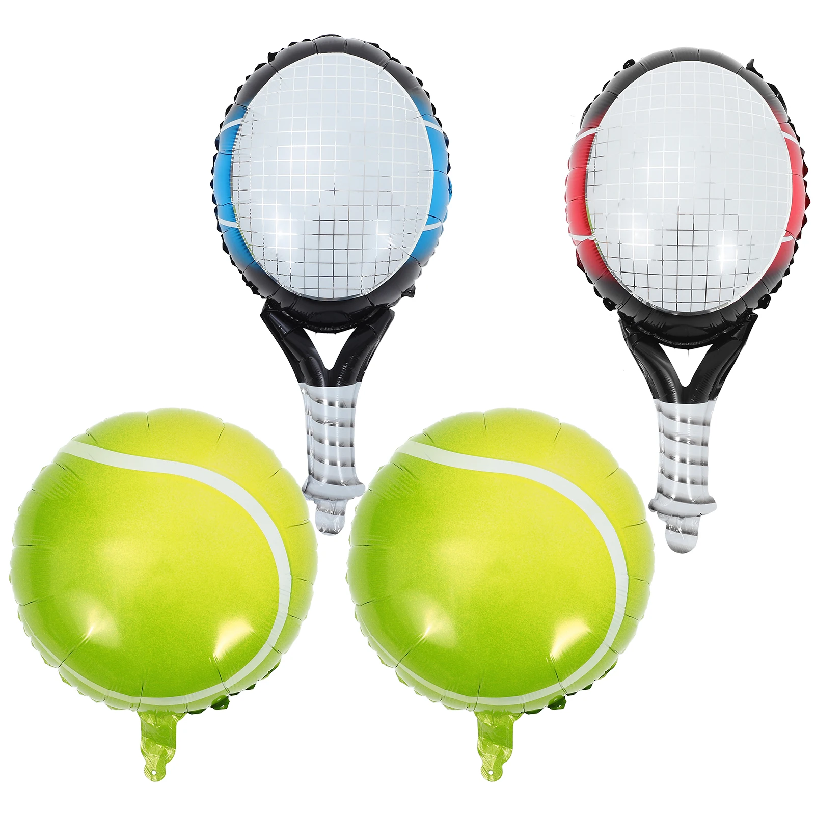 

1Set Tennis Balloons Rackets Foil Party Decor Birthday Supplies Easy Inflate Deflate Portable Tennis Balloons