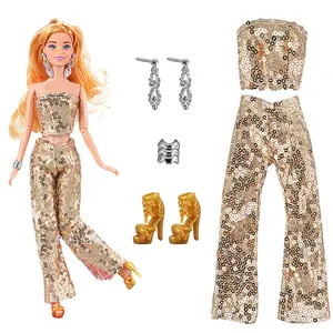 1 Set Modekleidung für Barbie -Puppe, Jacke, Jacke, Kleid, Hemd, Schweiß, Rock, täglich 12 Hauptverkäufe Barbie Kinderkleidung - №12