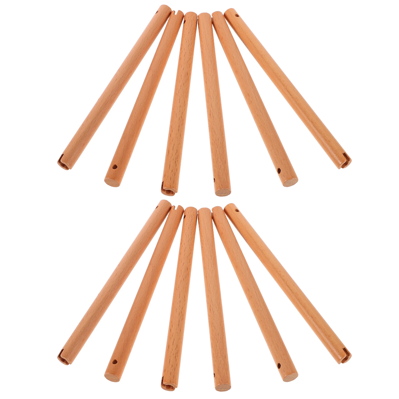 

10 Pcs Round Fan Vintage Wooden Handle Beige Sticks Handmade Crafts Portable Fans Chinese Decor Wedding Accessories Smooth