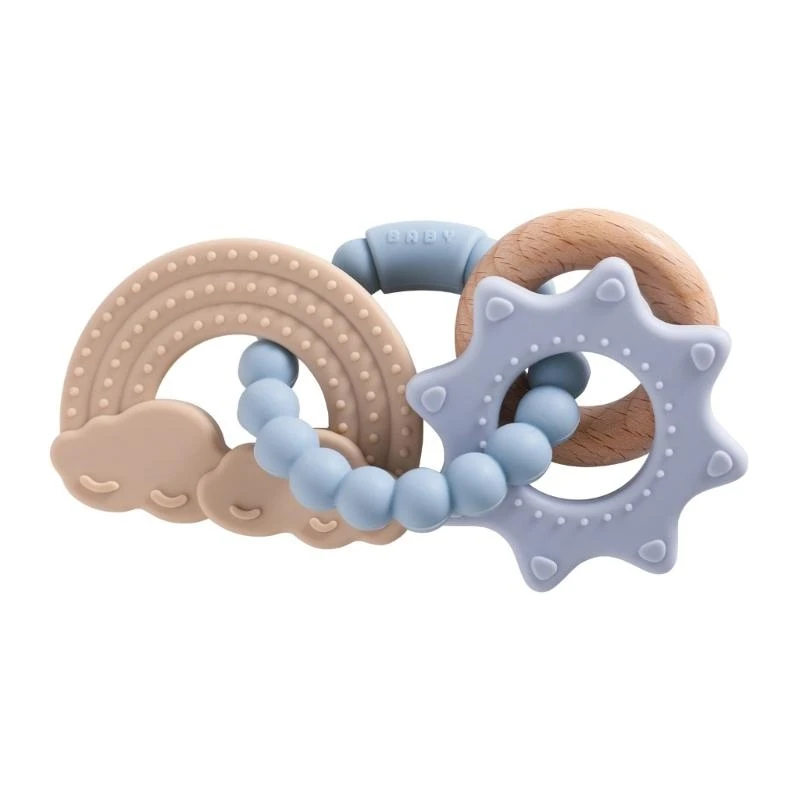 R66D Baby Teething Bracelet Safe Silicone Developement Toy Soft and Chewable Teether