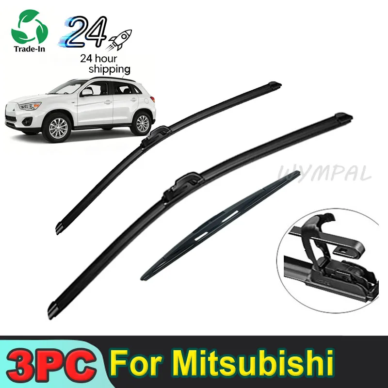 

For Mitsubishi ASX 2010-2019 2011 2012 2013 2014 Wiper Front&Rear Wiper Blades Windshield Windscreen Window Brushes 24"+21"+10"