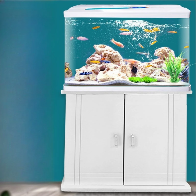 

Glass fish tank, with bottom cabinet, desktop, household, living room, aquarium