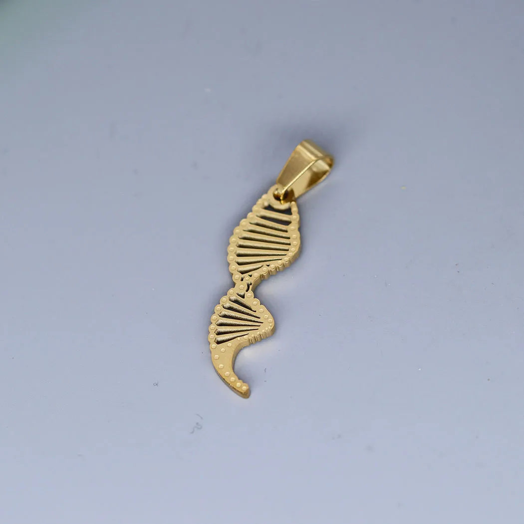 2pcs Chemistry DNA Double Helix Stainless Steel Charm Pendant for Science Necklace Bracelets Jewelry Making Handmade Craft DIY