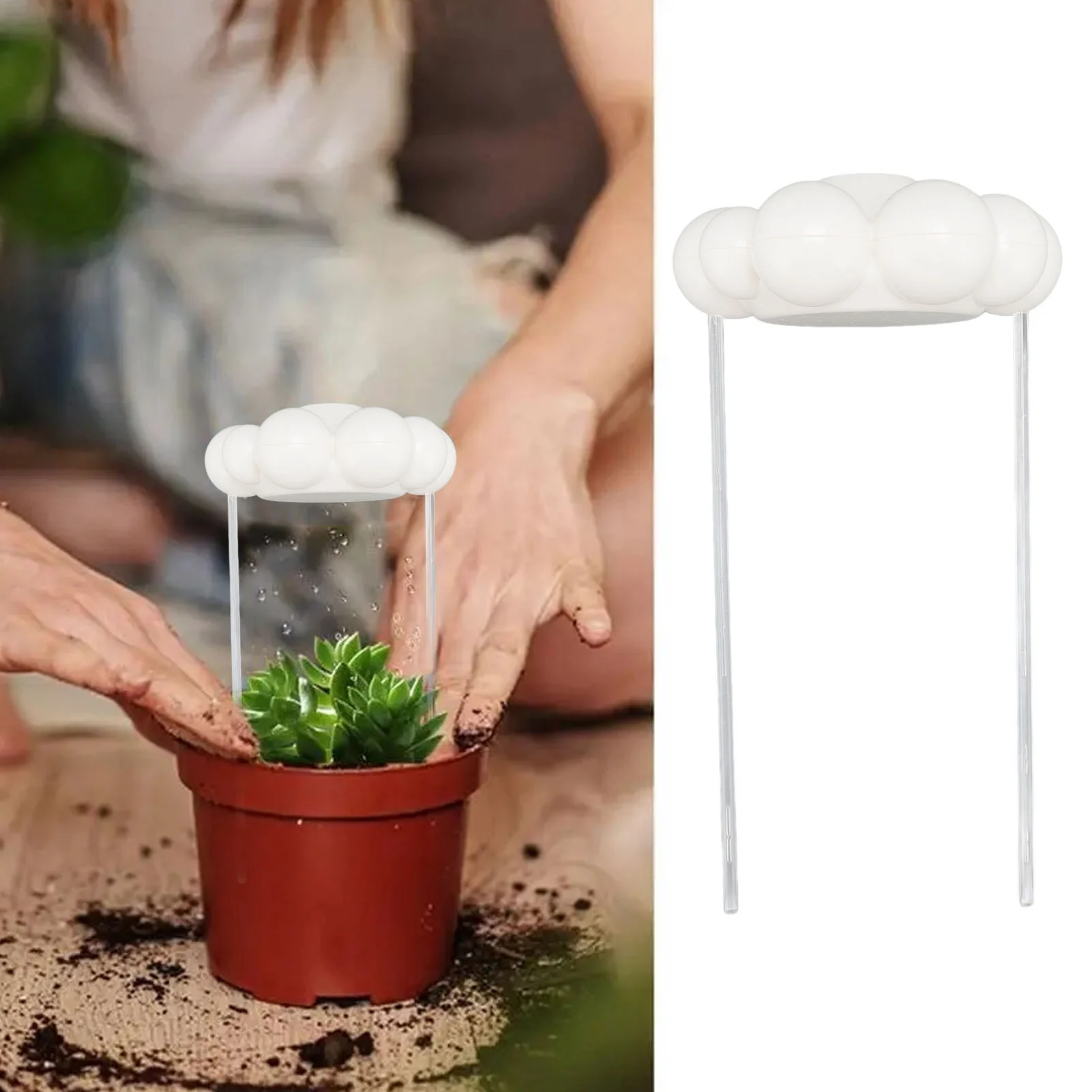 ZK30 Plant Watering Rain Cloud Plastic Plant Watering Devices Automatic Plant Waterer for Gardener Plant Lover White