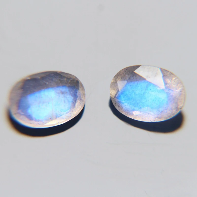 Natural Blue Fire Labradorite Oval Shape Faceted Stones Polished Loose Gemstones Size 6x8mm For Jewelry Making