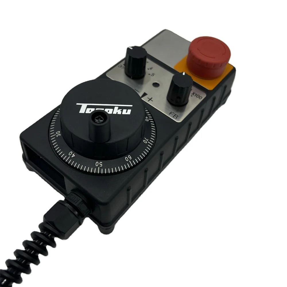 

TOSOKU handwheel 100PPR axis selector MR8C Grav code switch Fanuc/5 axis OFF XYZ45 / wire 3 meters / mounted emergency switch