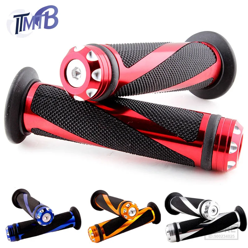 ITMTB Motorcycle Grips Aluminum Alloy Electric Scooter Mopeds Handlebar Grip Rubber Bicycle Handle Throttle Modified Accessories