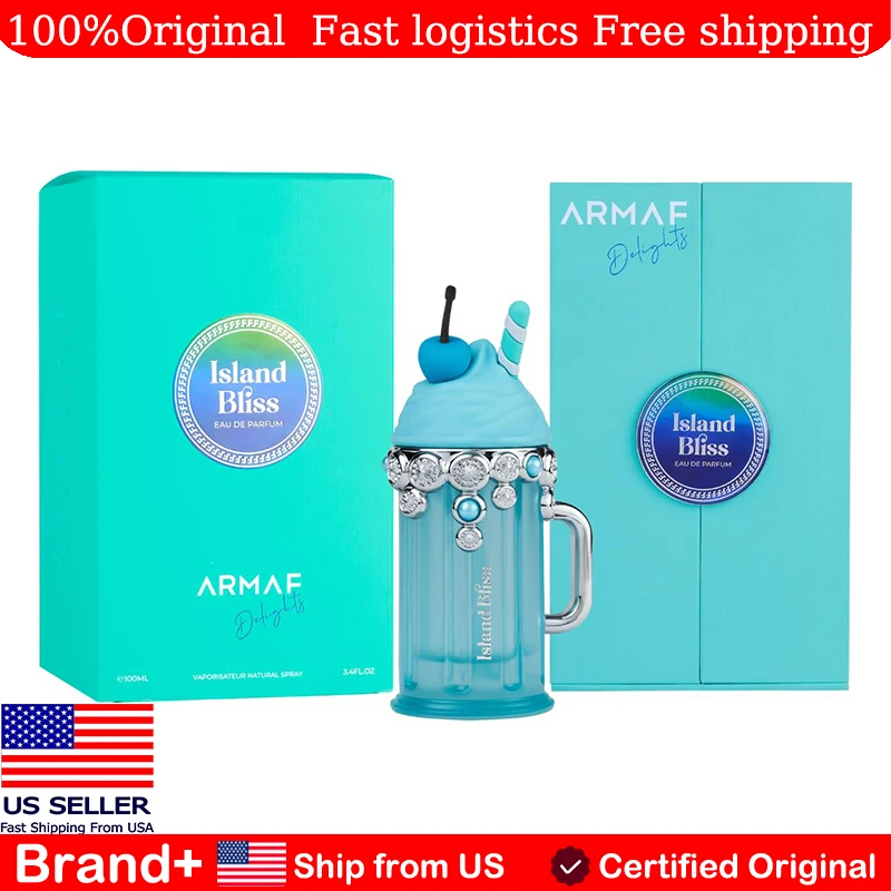 

Armaf Delights Island Bliss for Men 100ML EDP Spray Arabian Women's Perfume Long Lasting Fragrance Cologne Persistence Portable