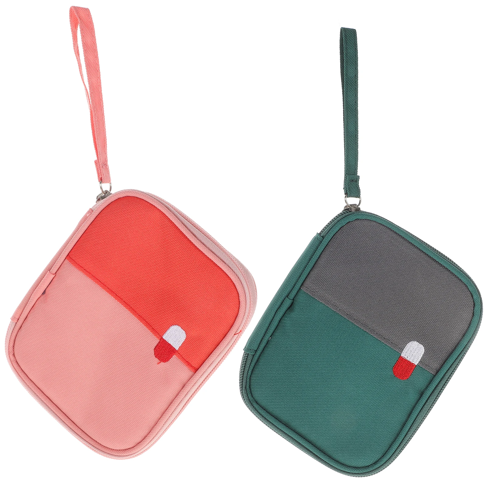 

2 Pcs Storage Box Portable Pill Container Small Medicine Bag for Travel Camping Emergency Medical Supplies Lightweight