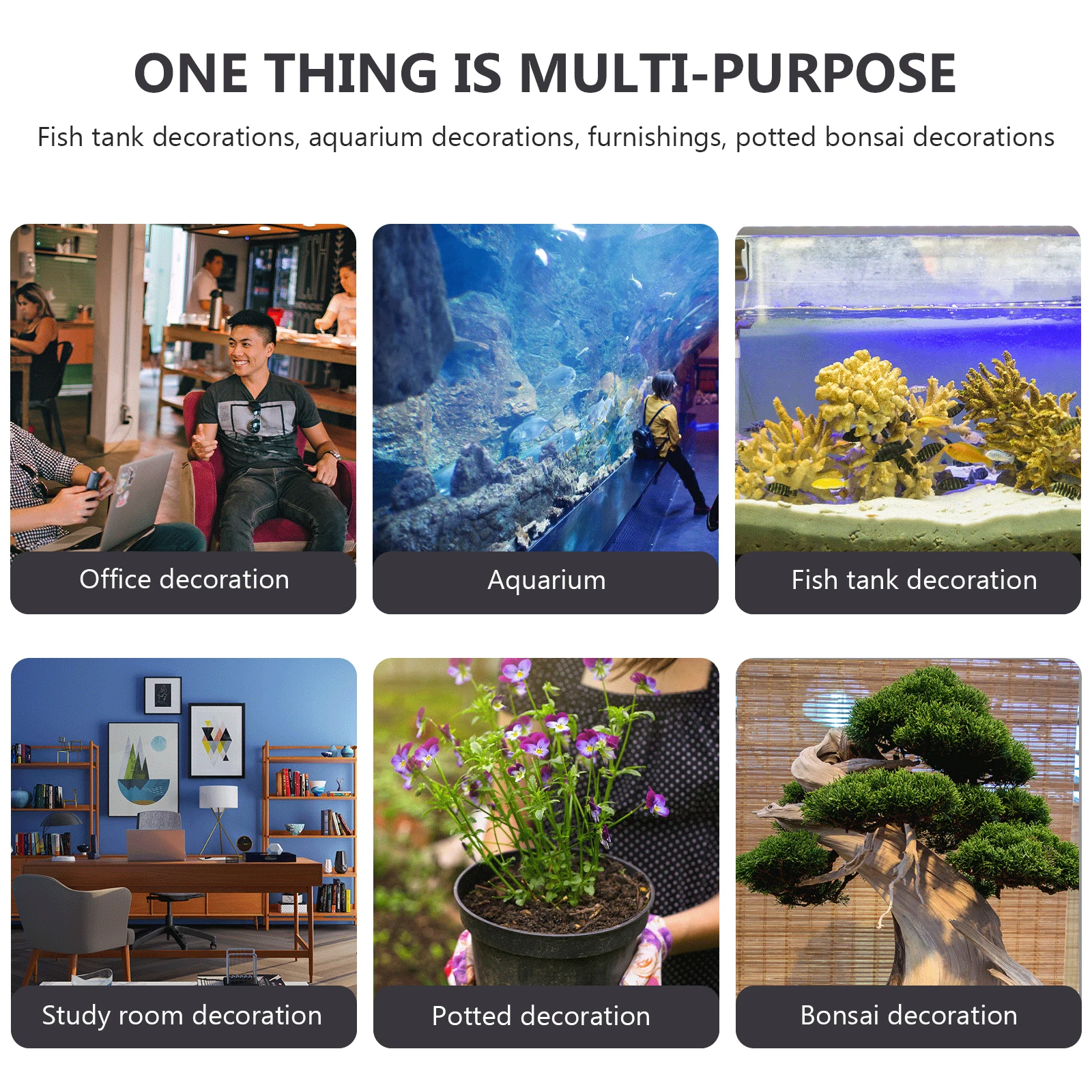 

2pcs Aquarium Plants Artificial Plant Simulation Plant Pvc Ceramic Fish Tank Decor Safe Shelter Colorful Coral Tree Realistic