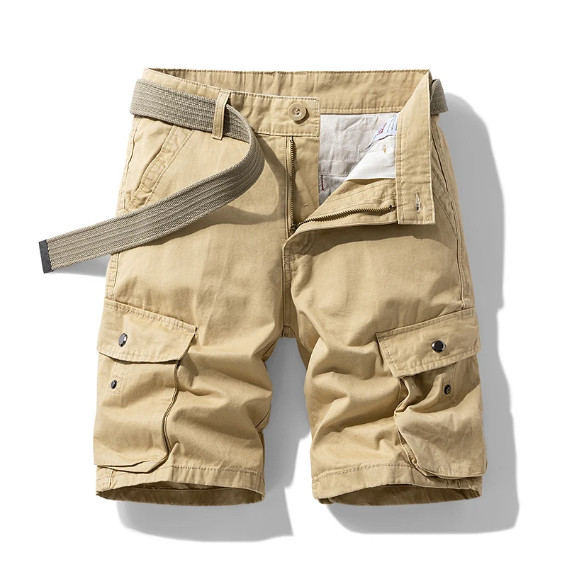 Outdoor Cropped Broek Heren Mode Zomer Nieuwe Cargo Short Multi-Pocket Straight Casual All-Match Katoenen Bergsportbroek