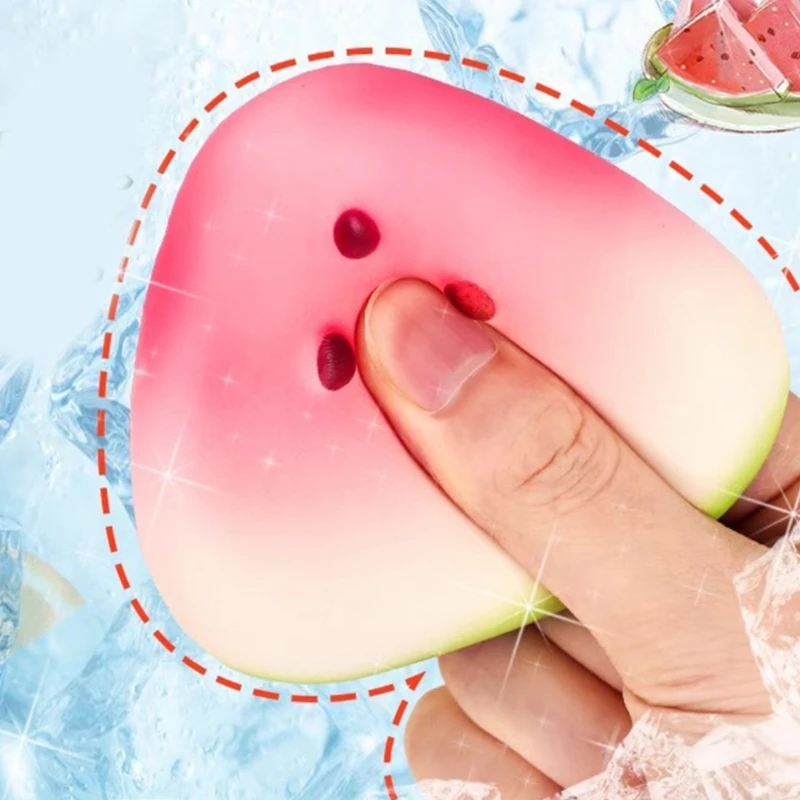 Brinquedo espremível melancia realista, alívio sensorial antiestresse para crianças e adultos 15UB