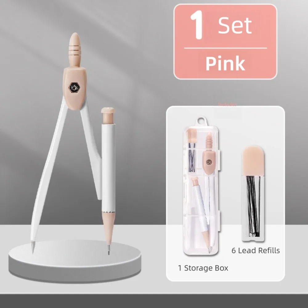 8PCS/Set Plastic Ruler Compasses Set Transparent Eraser Protractor Set Square Straight Ruler Measuring Ruler Students