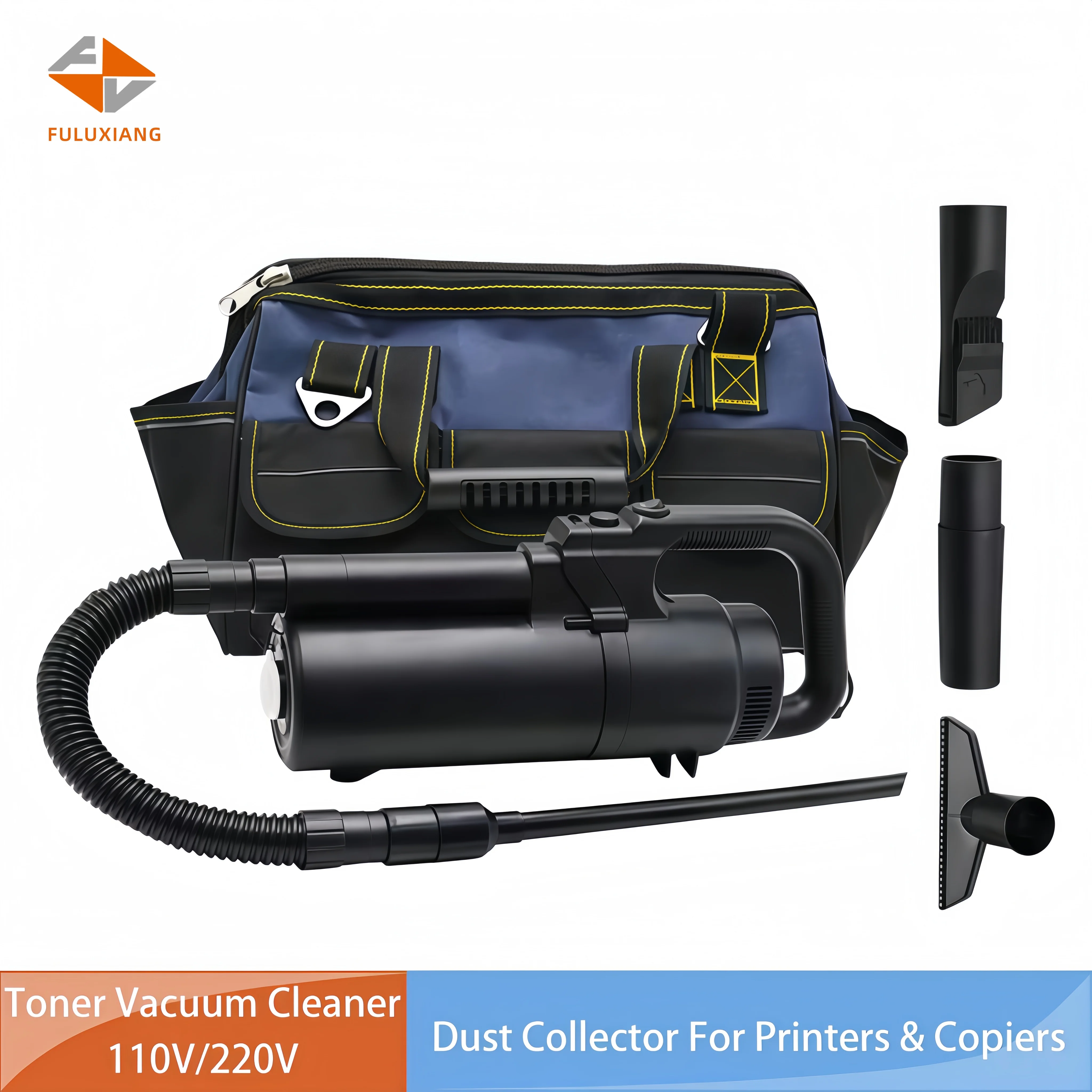 FULUXIANG Portable Toner Vacuum Cleaner 110V 220V Compatible for All Printer Copiers Dust Collector With Bag And Filter Element