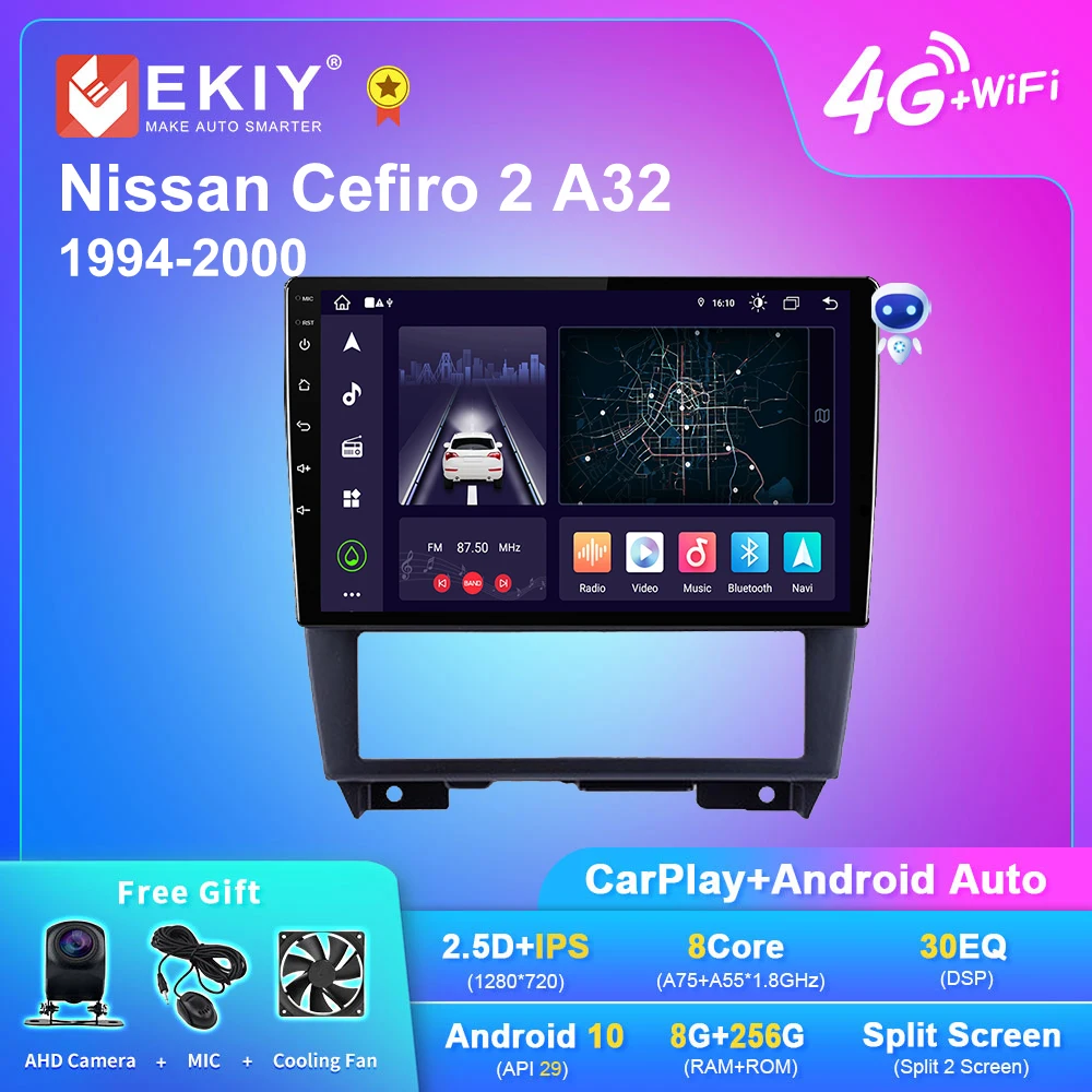 

EKIY X7 Android 10 Car Radio For Nissan Cefiro 2 A32 1994-2000 Navi GPS 1280*720 Carplay Auto Multimedia Player HU No 2 Din DVD