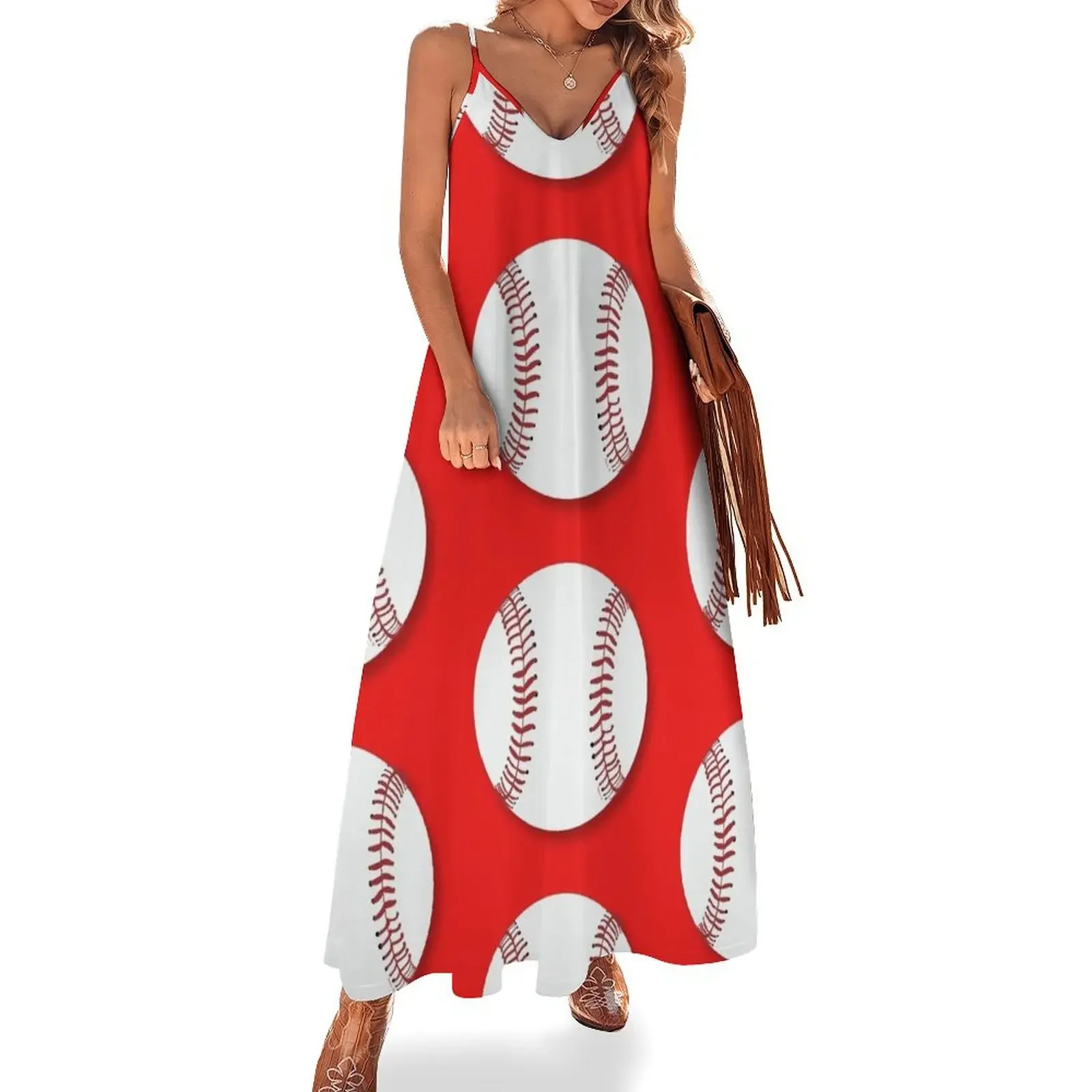 

Baseball Sleeveless Dress woman dress beach dress prom clothes Women's summer skirt