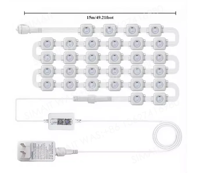 100フィート-60led-永久屋外照明-スマートrgbic-軒下led