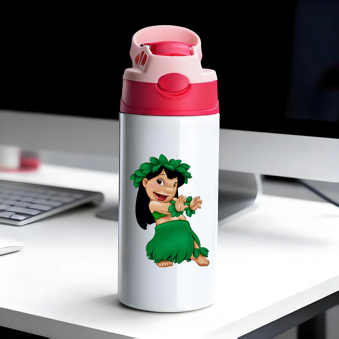 

Disney Insulated Cup with Green Crown Little Girl Cartoon Design 304 Stainless Steel Cartoon Straw Cup Kids Water Bottle New Ye