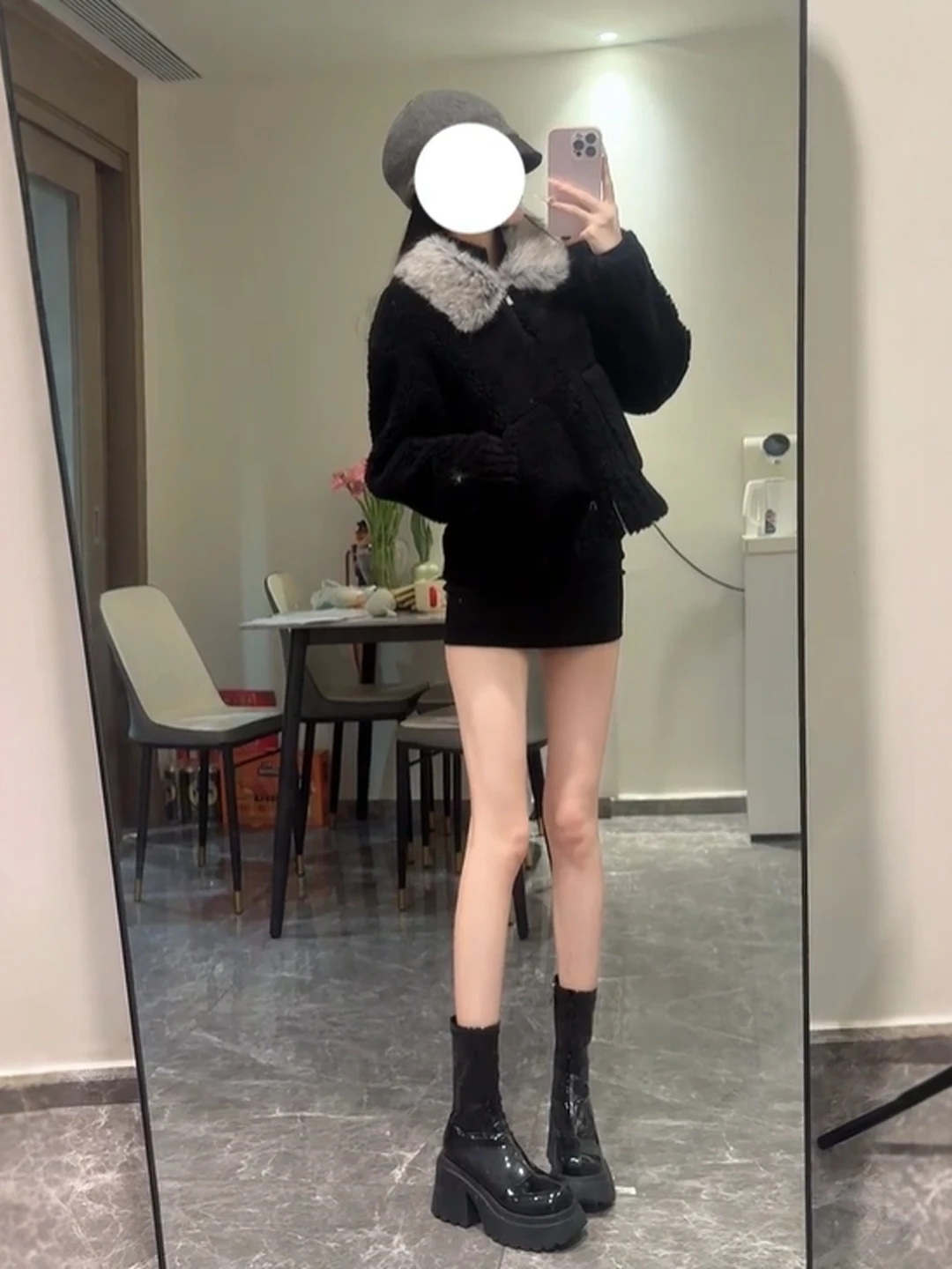 

Hebe Sle ort Bla Faionable Coat Korean Slim Fit Winter Outerwear Ladies Premium Quali Cact Size Attractive Top