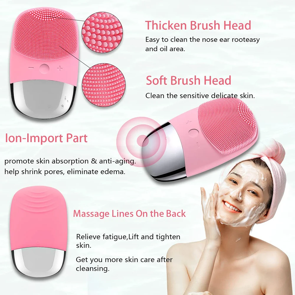 Mini brosse électrique de nettoyage du visage, imperméable, épurateur, Massage exfoliant, vibrant, nettoyage en profondeur, outil de soins de la peau