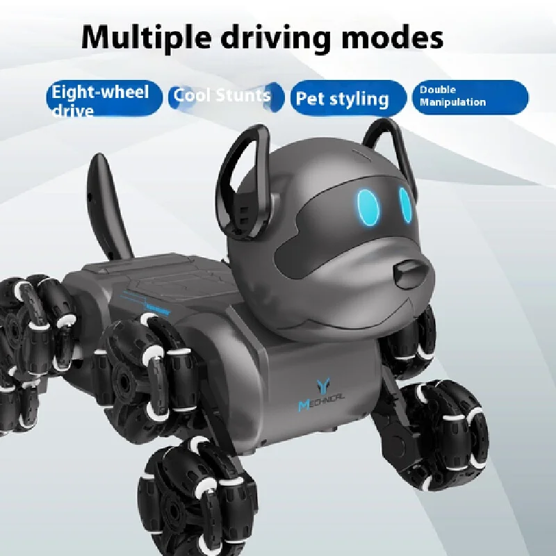 ใหม่ของเล่นเด็ก Mechanical สุนัขแปดล้อ Stunt รีโมทคอนโทรลไฟฟ้ารถอัจฉริยะจําลองหุ่นยนต์สุนัขผู้ผลิต