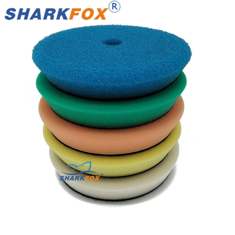 Sharkfox 5 Stks/partij Mix Kleur Auto Spong Polijsten Pad Platte Polijstkussen Verwijdert Scratche Voor Da/Ro/Ga Auto Buffer Polijstmachine